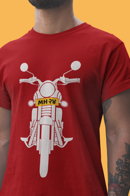 MH 24 Bike Half sleeves Printed Tshirt